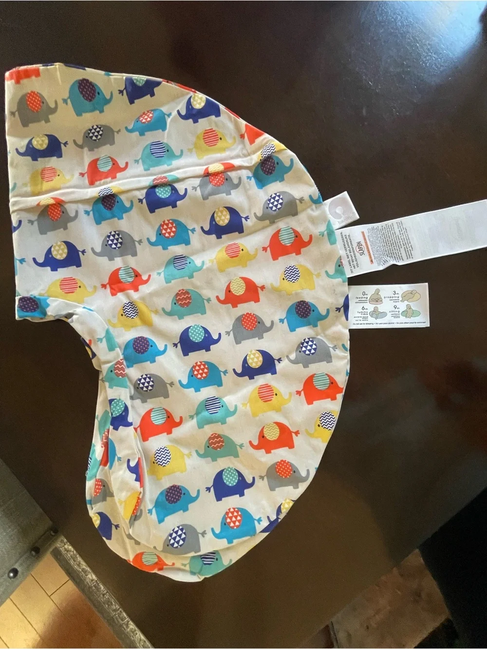 NEW Boppy Pillow Cover in Multicolored Elephant Print